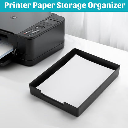 Letter-Size Tray Desk Letter Tray Paper Tray, Sturdy Heavy-Duty Plastic Printer Paper Tray, Single-Tier Stackable File Storage Organizer for Office Home (Clear)
