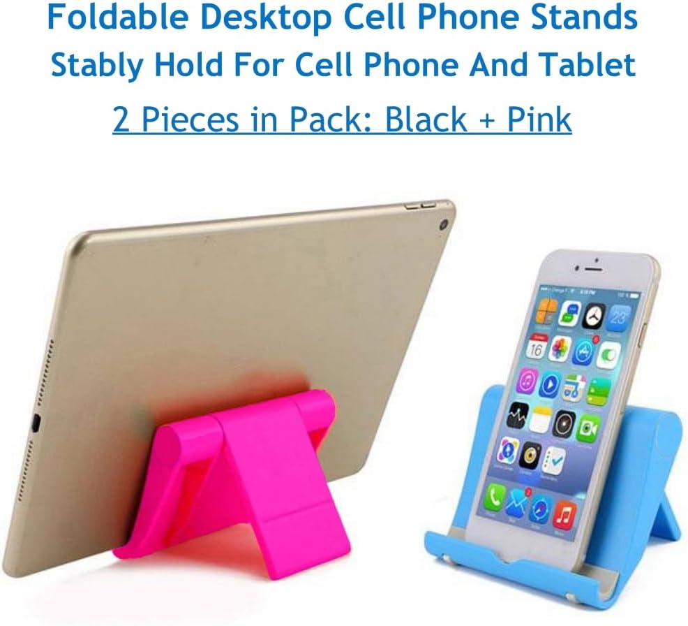 Adjustable Foldable Cell Phone Stand for Desk, Compatible with Most Smartphones and Tablets, Fits Devices up to 10 Pounds