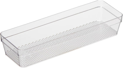 Oggi Set of 5 Clear Drawer Organizers - (1) 3x6.25, (2) 3x9.5, (2) 3x12.5 - Ideal for Organizing Kitchen Drawers, Office, Desk, Silverware, Kitchen Utensils, Cosmetics and Bathrooms