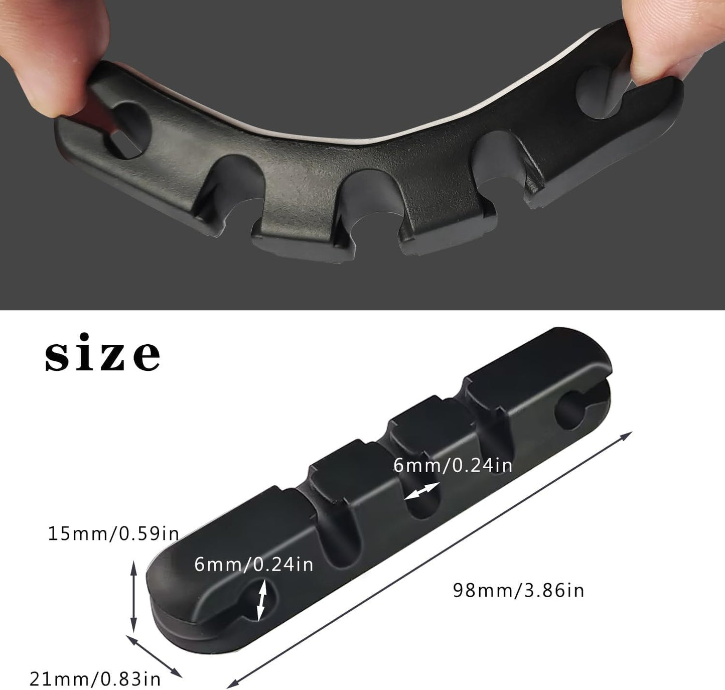 OYE 4 Pieces Magnetic Cable Holder Clips, Cable Clips Management Cord Organizer for Max.5mm Wires Desk Top Wall Cord USB Cable Power Wire Mose Cable, Black (Fits Max.4mm)