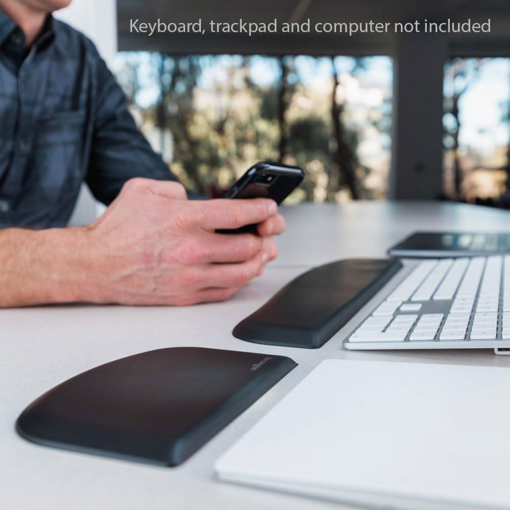 Kensington ErgoSoft Wrist Rest for Slim, Compact Keyboards, Black (K52801WW), 3.9 x 0.4 x 11.1 inches