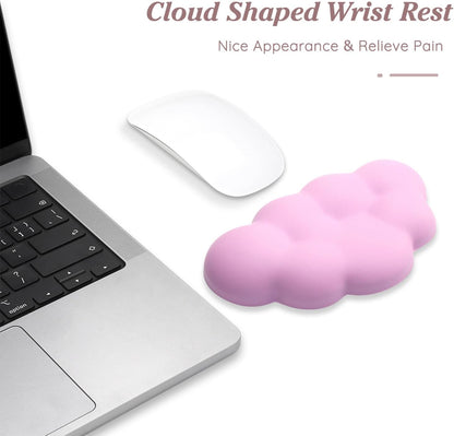 Cloud Wrist Rest Cushion for Mouse Ergonomic Soft PU Leather Memory Foam Wrist Pain Relief Mouse Wrist Support Pad with Anti-Skid Base for Office School Home Laptop & Computer Mouse (Black)