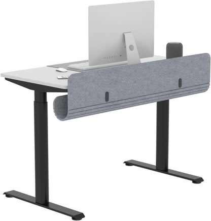 Felt Under Desk Cable Management Tray, 47.2" Cord Organizer with Clamp or Screw Mount, Laptop & Tablet Slot, Desk Cable Organizer for Home & Office