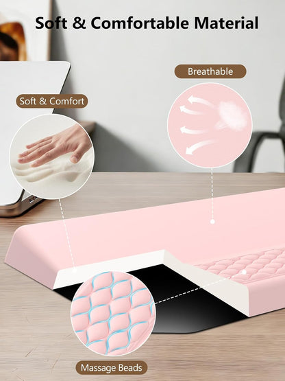 2-in-1 Ergonomic Keyboard Stand with Wrist Rest, Comfy Keyboard Riser Holder with Massage Design, Black