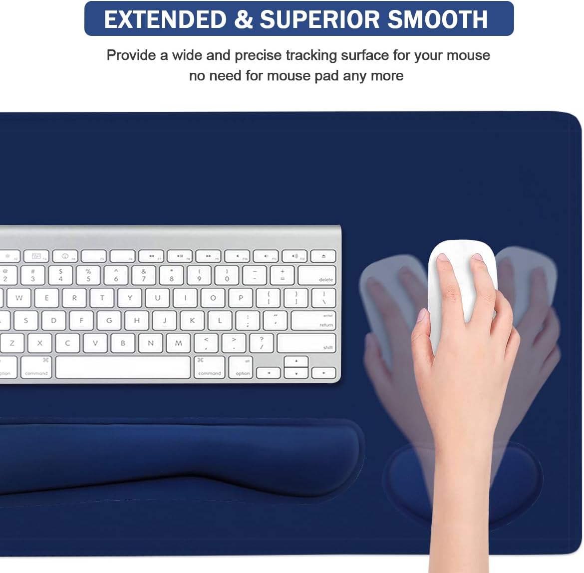 4-in-1 Large Gaming Mouse Pad, Keyboard Wrist Rest Pad & Wrist Support Mousepad Set, Extended Desk Pad Waterproof Desk Mat for Home Office Study Game-Black