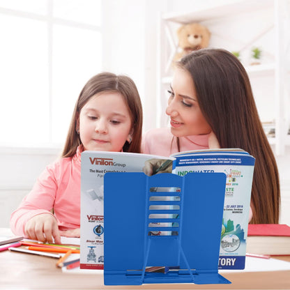 Honagu Metal Desk Book Holder, Hands Free Adjustable Cookbook & Document Holder, Portable Bookstand for Music Books, Textbooks, Recipes, Tablets & iPads (Purple)