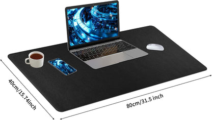 Bloss Leather Desk Pad and Keyboard Wrist Rest, Large Mouse Pad + Keyboard Pad+Mouse Wrist Support, Non-Slip Desk Mat Protector for Office, Home(31.5×15.7 Inches,Beige)