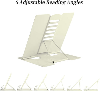 MSDADA Desk Book Stand Metal Reading Rest Book Holder Adjustable Cookbook Documents Holder for Recipes Textbooks Tablet Music Books, Mom Gifts, Gifts for Grandma Mom Mothers Day(Light Purple)