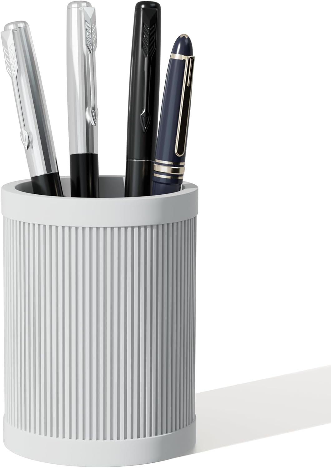 HighHerz Aesthetic Pen Holder For Desk, Modern Silicone Pencil Holder, Stylish Office Desk Decor, Made of 5 mm Thickened Premium Silicone, Office Desk Organizer And Accessories (White)