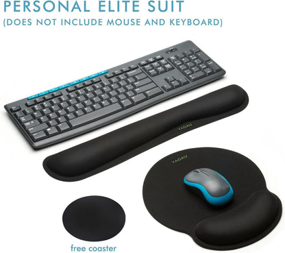 Comfy Mee Premium Memory Foam Keyboard and Mouse Wrist Rest Pads Set- for Comfortable Typing &Wrist Pain Relief (Pack of 2)