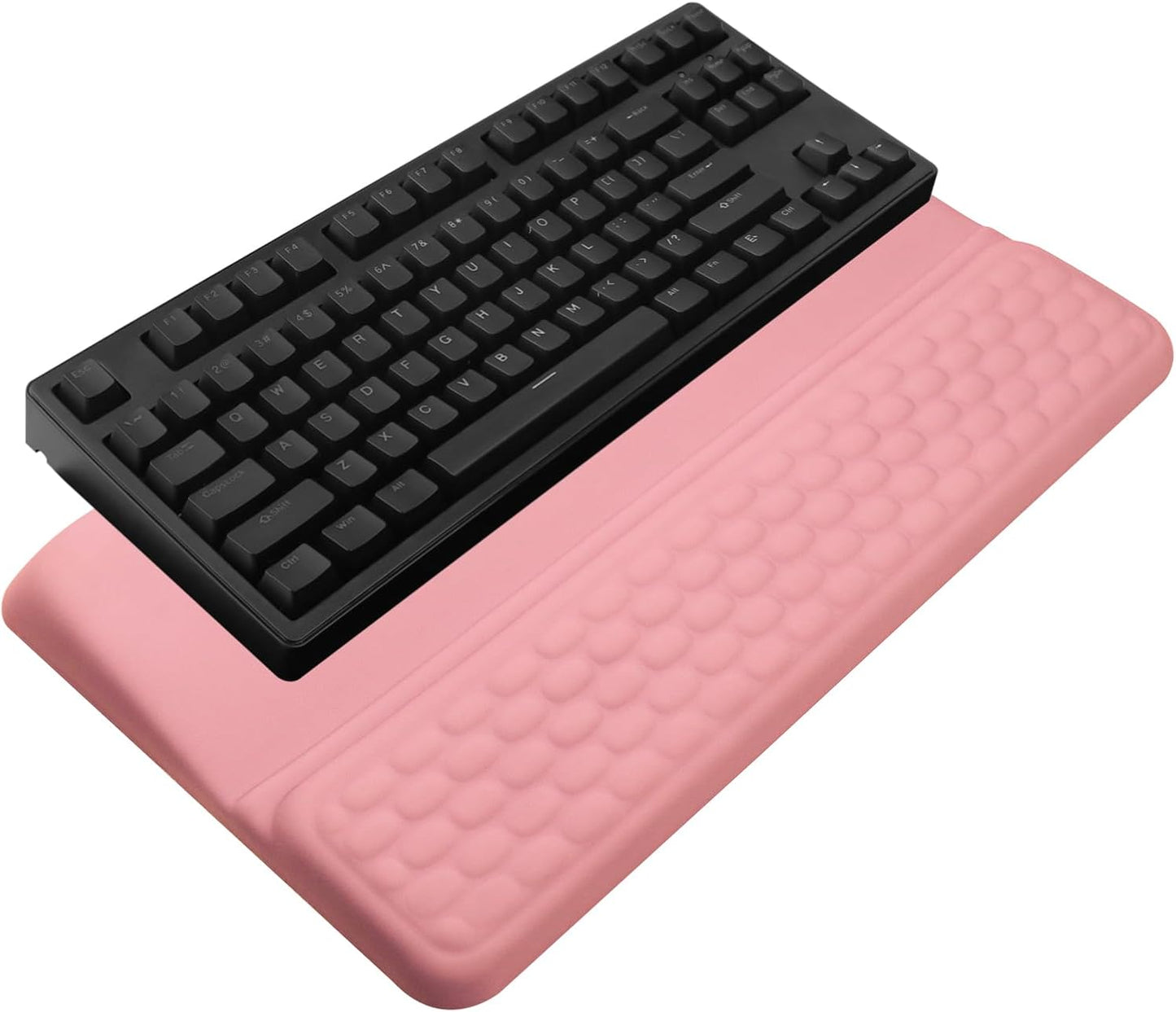 Computer Keyboard Stand with Wrist Rest, Ergonomic Tilted Keyboard Holder - Keyboard Riser with Wrist Pad - Keyboard Tray Support for Office Home - Black