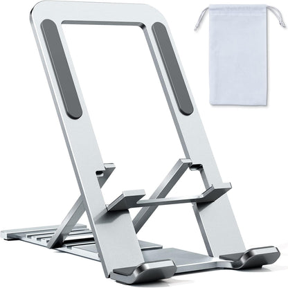 Cell Phone Stand for iPhone 17 Pro Max 17e 16e 16 15 14 13 for Samsung S26 Ultra S25 S23 A17 A16 Pixel 10a Aluminum Adjustable Cradle Holder Tablet Kickstand for iPad mini Air Desk Home Office,Silver