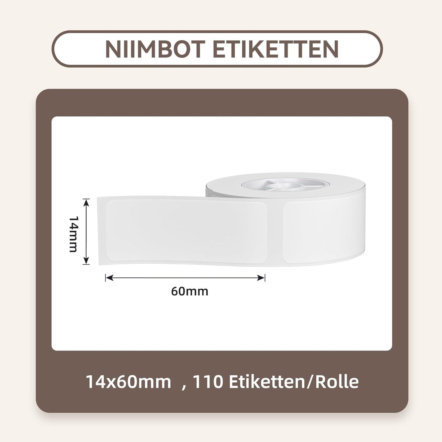 NIIMBOT D11 Label Tape D110 Label Maker Papers 3Rolls Cable Labels, Self-Adhesive Labeling Tape 0.47" X 4.29" (12 X 109mm) Cable Label Refills for Home Office Circuit Box, 195 Labels/3Rolls, White