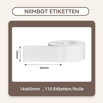 NIIMBOT D11 Label Tape D110 Label Maker Papers 3Rolls Cable Labels, Self-Adhesive Labeling Tape 0.47" X 4.29" (12 X 109mm) Cable Label Refills for Home Office Circuit Box, 195 Labels/3Rolls, White