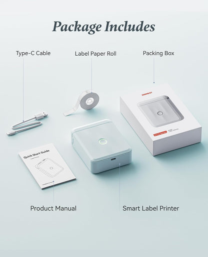 NIIMBOT Label Maker Machine Bluetooth Label Printer for School Home Office Organization, Wireless Mini Labeler D110 Upgraded Version, Label Machine with 1 Label Tape, White