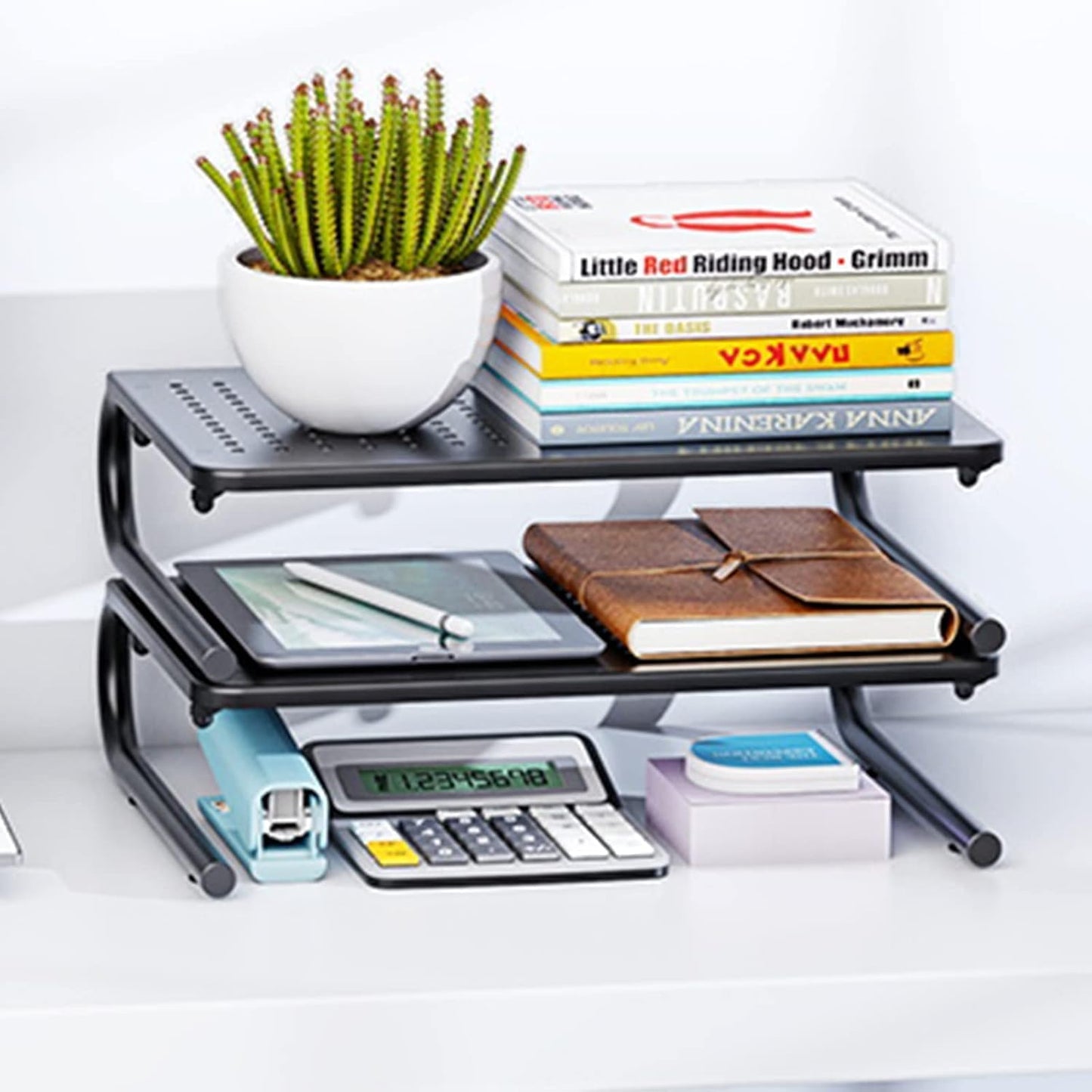 HUANUO Monitor Riser for Desk, Desk Organizer,Laptop Shelf w/Vented for Screen, Computer Stand for PC, Printer, for Home & Office