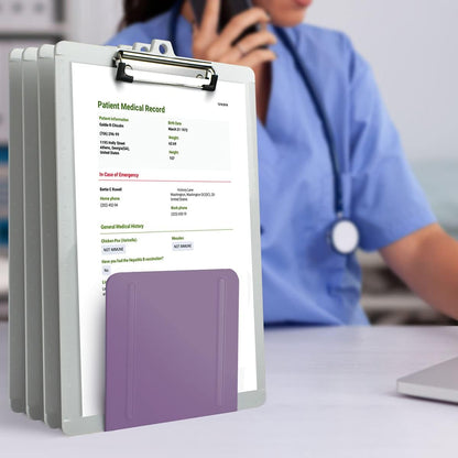 Acrimet 4-Section Vertical Metal File Sorter, Desktop File Organizer for Papers, Folders & Documents, Space-Saving Office Organizer, Purple