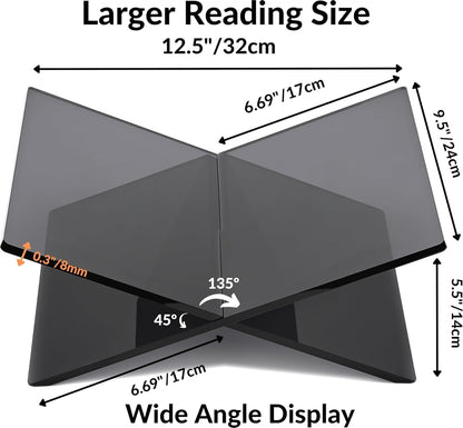 Honygebia Gold Acrylic Book Stands - Cross Frame Acrylic Book Holder, Open Bookstand for Display and Reading, Suitable for Art, Bible, Cookbook, Easel, Magazine, Textbooks 12.5" x 9.5" x 5.5"