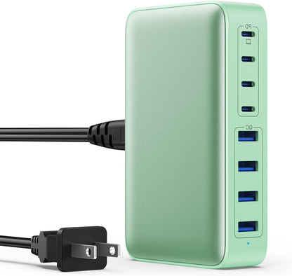 USB C Charger 200W USB C Charger Block,Upgraded GaN III 8-Port Fast Charging Station Hub,PD 65W Laptop Charging Adapter Compatible with MacBook Pro/Air,DELL,Steam Deck,iPhone 16/15/14,Galaxy S23/22
