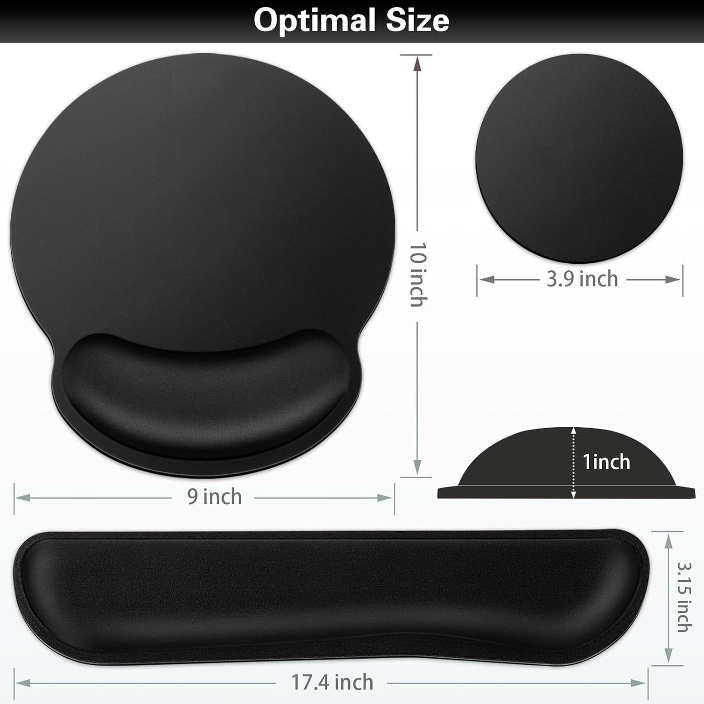 Mouse Pad with Wrist Rest Set, Qomolama 3-in-1 Wrist Support Mouse Pad Set, Floral Gaming Mousepad with Anti-Skid Base,Ergonomic Mouse Pad,Memory Foam Keyboard Gel Wrists Rest