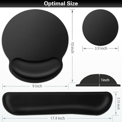 Mouse Pad with Wrist Rest Set, Qomolama 3-in-1 Wrist Support Mouse Pad Set, Floral Gaming Mousepad with Anti-Skid Base,Ergonomic Mouse Pad,Memory Foam Keyboard Gel Wrists Rest