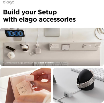 elago Magnetic Cable Management Organize 4 Cables, Powerful Magnets, Wire Holder Keeper Organizer Phone Home Office Desk Compatible with Magnetic Pad (1 Slot +3 Slot Set)[Stone]