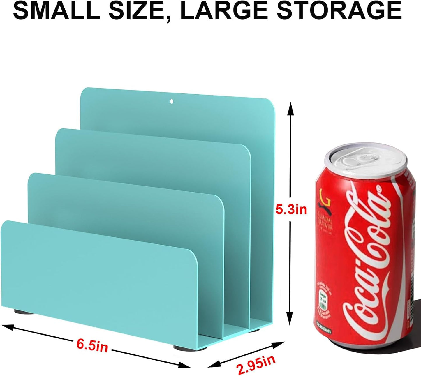 Mail Organizer Countertop, Small Desk File Organizer, Metal File Holder - Essential Workspace Organizers for Office Desk, Home Office (Black)