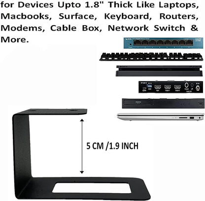 AUXPhome (3) Laptop Holder Under Desk Laptop Mount Organizer Rack Storage Shelf, Add On Under Table Laptops, Keyboard, Routers, Modems, Cable Box, Network Switch & More, Desk Accessories