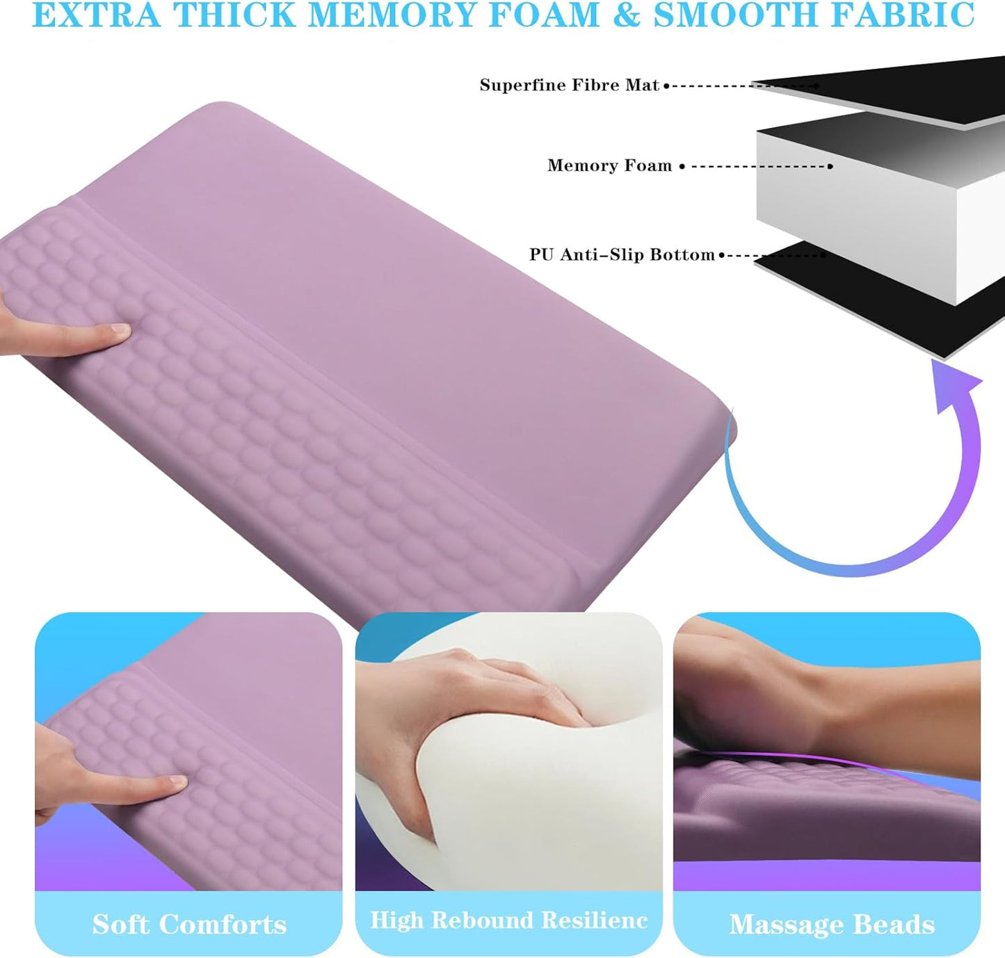 Computer Keyboard Stand with Wrist Rest, Ergonomic Tilted Keyboard Holder - Keyboard Riser with Wrist Pad - Keyboard Tray Support for Office Home - Black