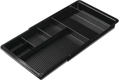 mDesign Expandable Plastic Drawer Organizer and Storage Container for Office Supplies - Gel Pen Pencil, Marker, Stationary, Desk Supply Holder for Drawers and Desktop - Lumiere Collection - Black