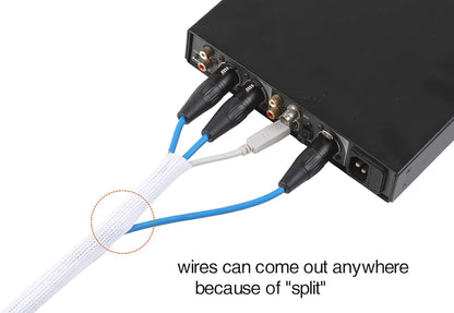 Alex Tech 10ft - 1/2 inch Cord Protector Wire Loom Tubing Cable Sleeve Split Sleeving For USB Cable Power Cord Audio Video Cable – Protect Cat From Chewing - Black