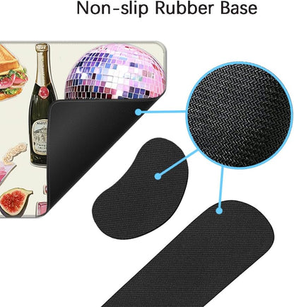 MIBITRI Keyboard Mouse Pad Set, Extended Gaming Mouse Pad+Ergonomics Keyboard Wrist Rest Support, Memory Foam, Easy Typing Pain Relief, 4Pcs XXL Ultra Thick Desk Mat, Enchanted Bookshelf