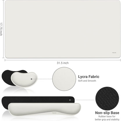 MOSISO Keyboard Mouse Pad Set, Gaming Mouse Pad&Keyboard Wrist Rest&Wrist Rest, Ergonomic Wristrests with Memory Foam Home Office Easy Typing Cushion Non-Slip Mousepad, Purple