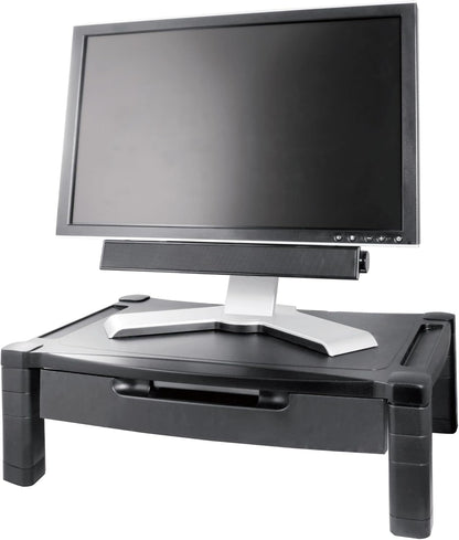 Kantek Single-Level Monitor Stand, 17" X 13.25" X 3" To 6.5", Black, Supports 50 Lbs