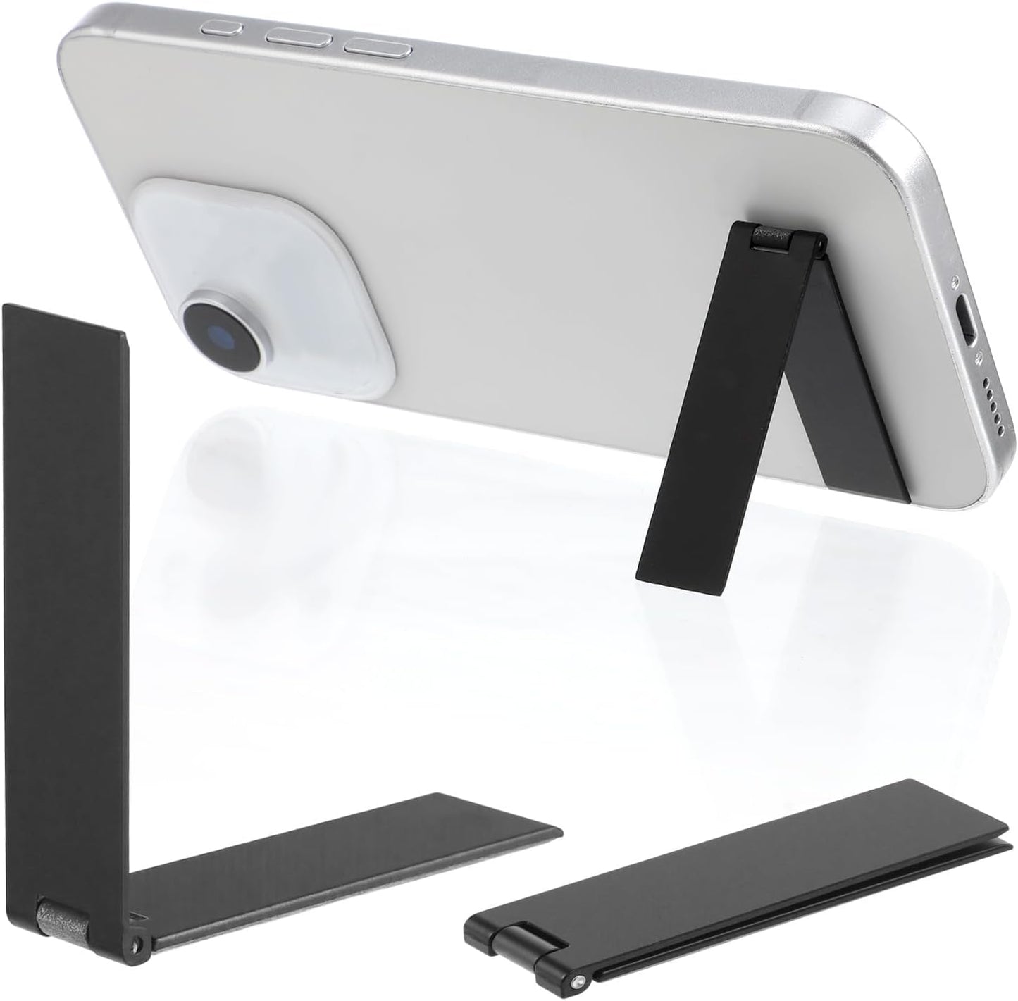 2Packs Ultra-Thin Cell Phone Holder, Adjustable Mini Alloy Phone Stand Vertical and Horizontal Phones Stand Portable Foldable Phones Holder for Mobile-Phone Tablet