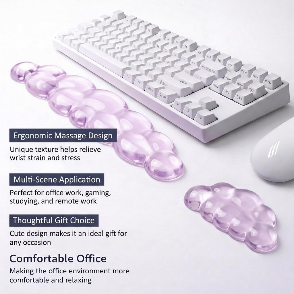 Ultimate Cute Ergonomic Wrist Rest – Instant Relief, Cloud-Like Comfort, Premium Silicone & TPU, Ultra-Soft, Durable, Gift-Boxed for Office, Study, Gaming & More
