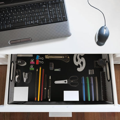 Desk Drawer Organizer, A4 Large Metal Mesh Desk Rrganizer Tray, Versatile Storage Box Set for Office Home Supplies,13 x 9 inches