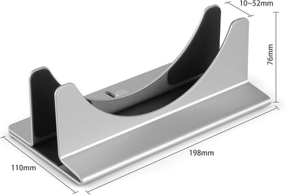 Adjustable Mac mini Stand Aluminium Vertical Laptop Holder Desk Mount - Universal Fit for Mac mini 2005-2023, Compatible with Laptop and Mini PC - Slot Width (10-52mm/0.4-2 inch)
