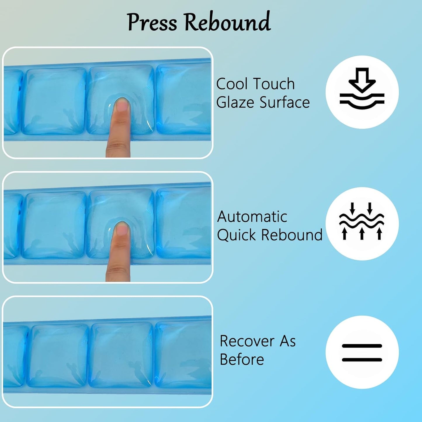 Gel Wrist Rest for Keyboard and Mouse Square Blue Plaid Clear Keyboard Wrist Rest Transparent Ergonomic Cute Checkered Mouse Wrist Pad Silicone Non-Slip Support for Computer Laptop Gaming Home Office