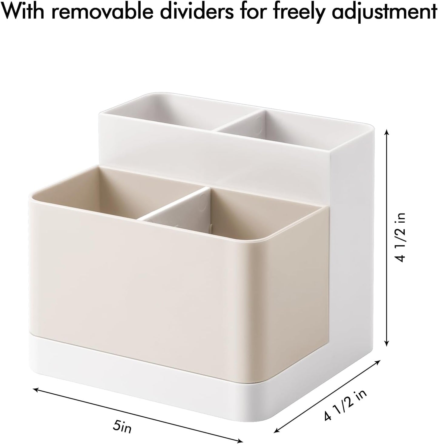 Poeland Desktop Storage Organizer, Pen and Pencil Cases Boxes, Pen or Pencil Holder Box Container for Desk, Office Supplies, Vanity Table Tan