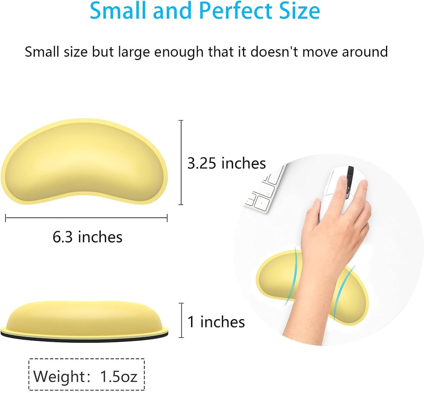 Dapesuom Keyboard Wrist Rest Set, Cute PU Leather Wrist Cushion for Computer Keyboard and Mousepad, Memory Foam Mouse Pad Rests Support with Non-Slip Base for Typing Pain Relief Laptop, Colonial White