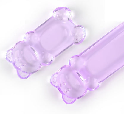 Gel Keyboard and Mouse Wrist Rest Set – Clear Wrist Rest for Computer Keyboard 60%/68%/75%, Comfort & Support for Typing and Gaming(Cute Pink Bear)