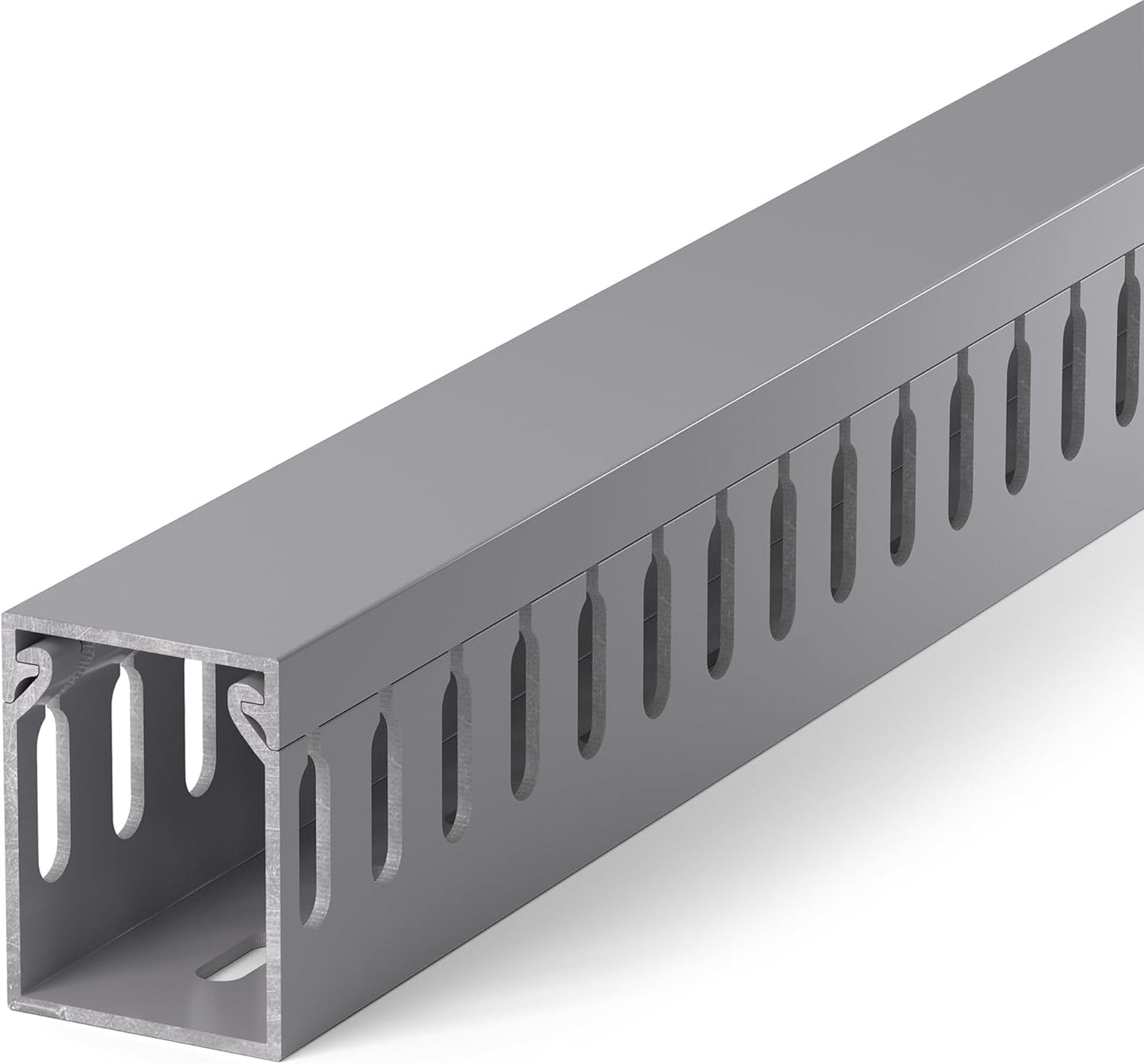 ZhiYo 2 x 2in Professional Server Rack Cable Management Raceway, 99in (6X L16.5in) Cable Raceway Kit, Electrically Safe PVC Open Slot Wire Raceway for Under Desk/Computer/Network Cords, Black