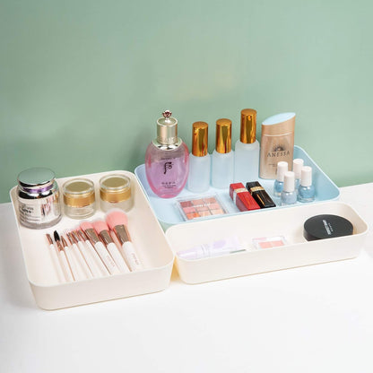 Backerysupply (9 Piece Set) Large Size Plastic Desk Drawer Organizers For Makeup Bathroom Office Kitchen Three Colors