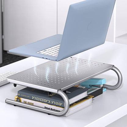 HUANUO Monitor Riser for Desk, Desk Organizer,Laptop Shelf w/Vented for Screen, Computer Stand for PC, Printer, for Home & Office