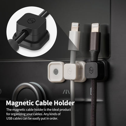Sinjimoru Magnetic Cable Clips, Multipurpose Cable Management for Car and Office Supplies Self Adhesive Cable Organizer Clip. Magnetic Cable Holder 3pcs White