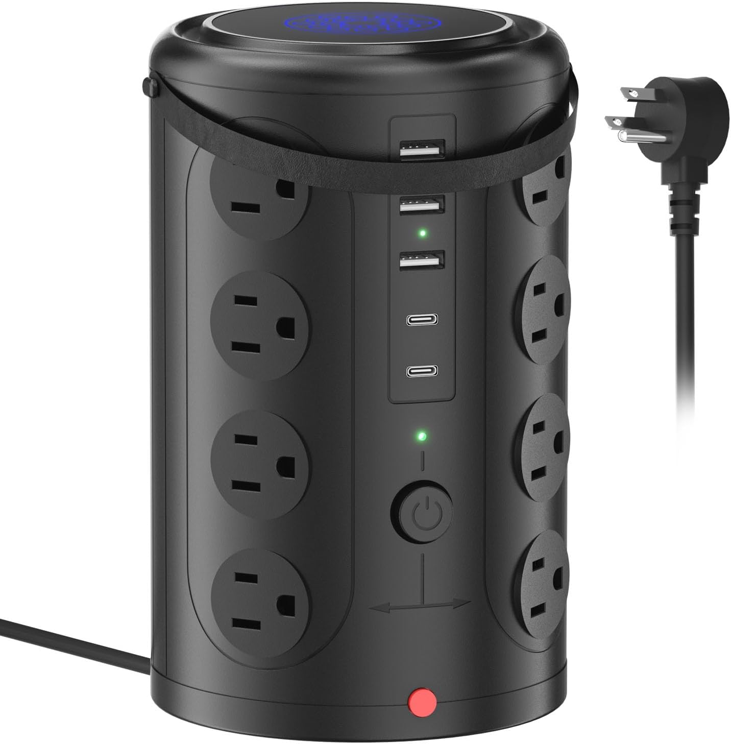 Surge Protector Power Strip - Desk Charging Station with 15W Wireless Charger, Multiple Outlets Charging Station with 16 2300J AC Outlets & 5 USB (2 USB C) Port, for Home, Office, Dorm Room