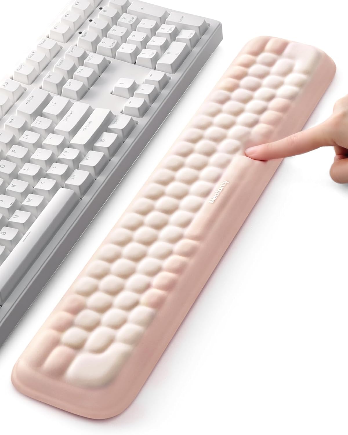 Meatanty Keyboard and Mouse Wrist Rest Set, Computer Wrist Pad Support, Ergonomic Keypad Hand Rest Combo, Memory Foam Typing Desk Accessory Carpal Tunnel Cushion, Laptop Office Home School Women Cute