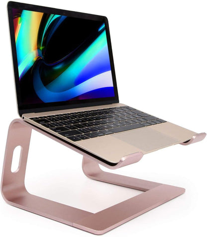 Ergonomic Aluminum Laptop Mount - Adjustable Computer Stand for MacBook Pro/Air HP Lenovo Samsung Dell - Fits 10-17.3" Laptops (Apple Green)