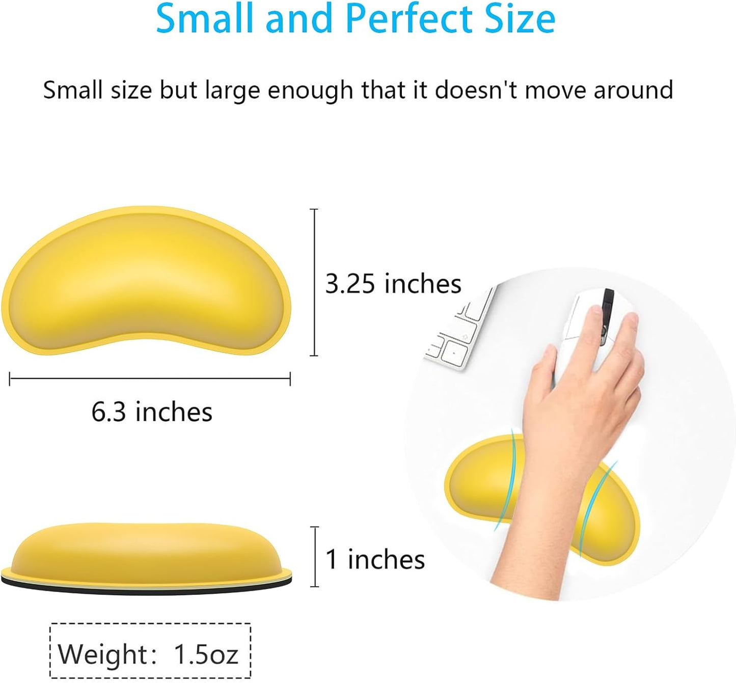 Dapesuom Keyboard Wrist Rest Set, Cute PU Leather Wrist Cushion for Computer Keyboard and Mousepad, Memory Foam Mouse Pad Rests Support with Non-Slip Base for Typing Pain Relief Laptop, Colonial White